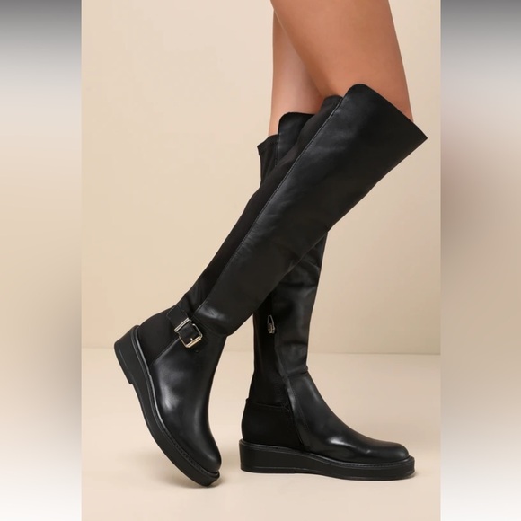 Dolce Vita Shoes - Dolce Vita Ember Black Leather Over the Knee Boots Size 6